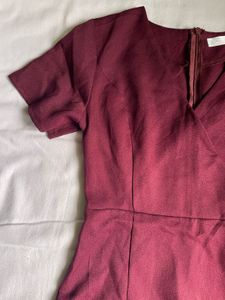 Burgundy Ruffle Dress