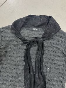 Elegant Gray Long Sleeve Top