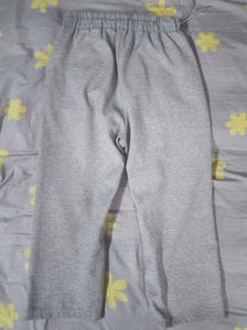 Gray Graphic Print Crewneck Tee Set