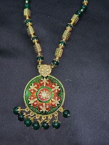 Bohemian Green Beaded Necklace