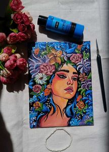 Aesthetic Abstract Girl Painting On Canvas -Small