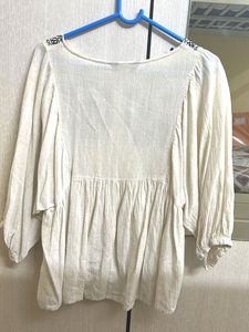 Max White Peplum Top