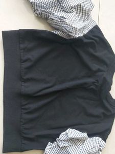 Stylish Black &amp; Checkered Top