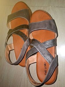Pink Star Silver Sandals