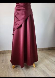 Maroon satin gown