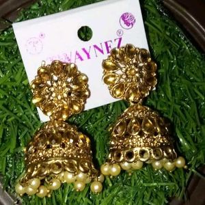 Golden Jhumka Earrings