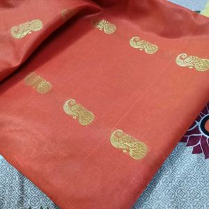 🧡Elegant Orange &amp; Green Saree💚
