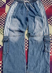 Denim Cargo Pants