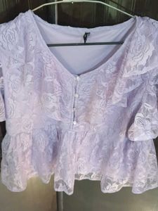 Lavender Lace Ruffle Top