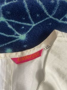 White Blouse with Zipper And Elastic Model Slip On
