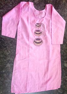 Pink Printed Kurta