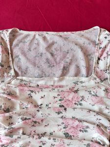 Savana White Floral Mesh Top