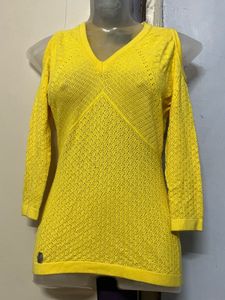 branded Yellow Knit winter Top