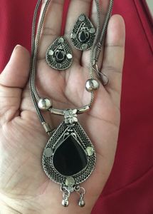 Drop shape onax jewellery Set