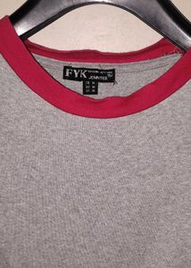 Gray Ringer Tee - Red Trim