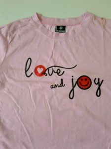 Cute &#39;Love &amp; Joy&#39; Pink T-shirt