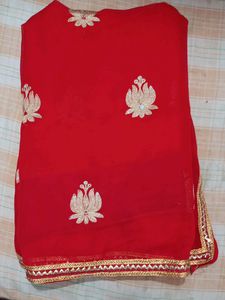 Beatiful Red Sare With Design
