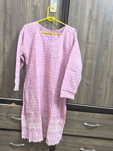 Pink Embroidered Kurta