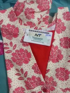 New Aline Flower Print Cotton Kurti
