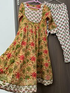 Pure Cotton Fully Flare Kurta Set For M