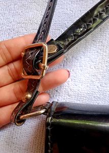 Black Patent Leather Shoulder Bag