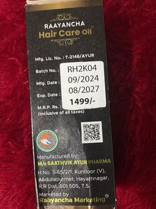 Raayancha Hair Care Oil