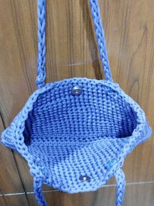 Crochet Purple Shoulder Bag
