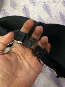 Black Strapless Bow Bra