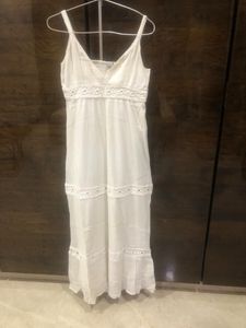 White Lace Trim Sundress