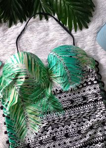 🥵👙 STYLISH Tropical Print Sexy Shiny Bodysuit ✨️