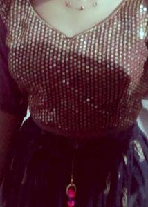 Sequin Blouse & Lehenga Set