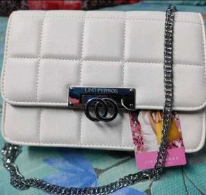 White Lino Perros Purse Clutch Bag Slingbag