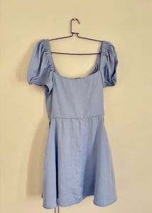 Satin Light Blue Wrap Dress