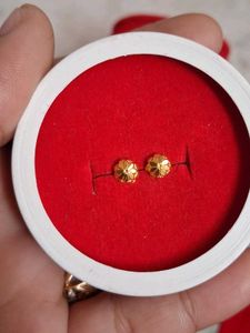 Gold Flower Stud Earrings