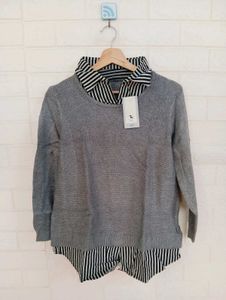 Gray Layered Look Sweater