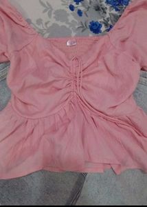 Cute Pink Peplum Top