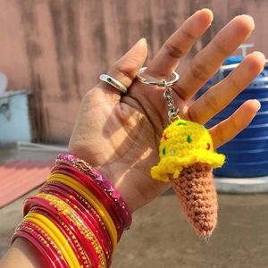 Crochet Ice Cream Keychain