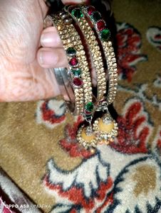 Beautiful Diemond Kada Bangle Bracelet With Latkan