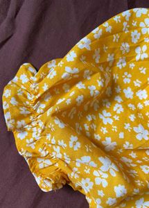 Yellow Floral Print Dress
