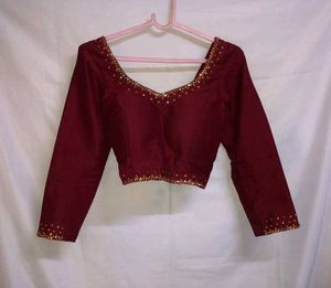 Maroon Embellished Blouse