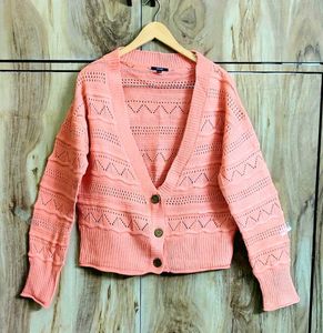 Peach Knit Cardigan size-40