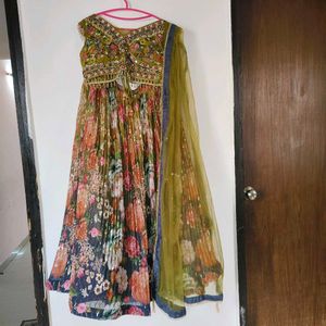 Embroidered Olive Green Blouse