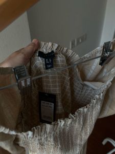 NEW LOOK Stripe Puff Sleeve Smock Midi Dress