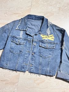 Women Crop Denim Jacket