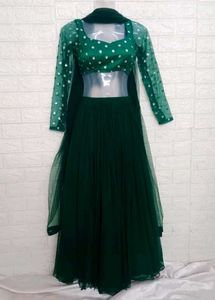 Green Full Sleeve Lehnga Choli
