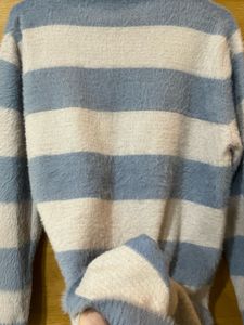 Blue &amp; White Striped Sweater Dress