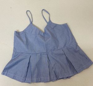 Blue Sassafras Sleeveless Peplum Top