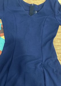 Navy Blue Fit &amp; Flare Dress