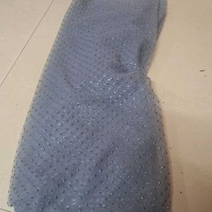 2m Grey Net Fabric With Sequin