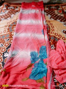 Pink Floral Saree